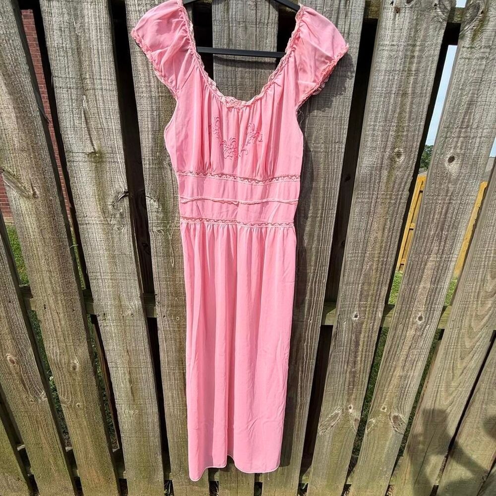 True Vintage Milkmaid Cap Sleeved Midi Slip Dress